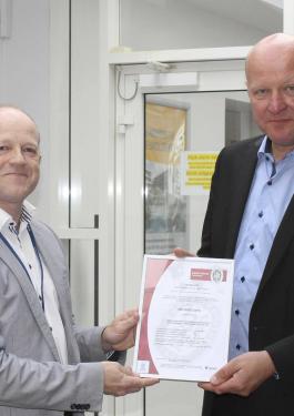 Contiga A/S received their ISO 9001 certificate