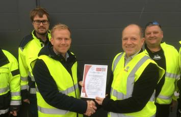 Bureau Veritas Certification hands over the first iso 45001 certificate to Skagen Sandblæseri